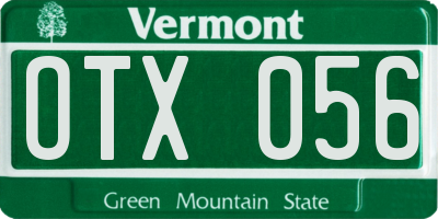 VT license plate OTX056