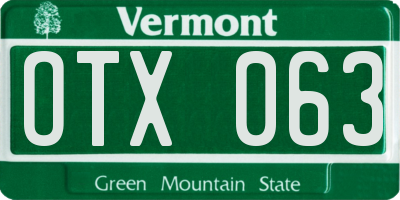 VT license plate OTX063