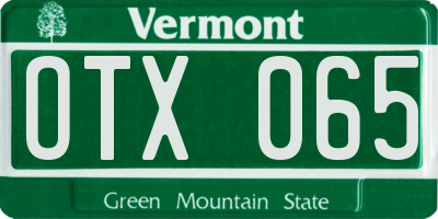 VT license plate OTX065