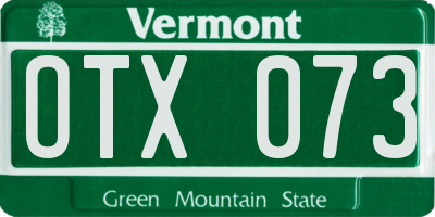 VT license plate OTX073