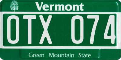 VT license plate OTX074