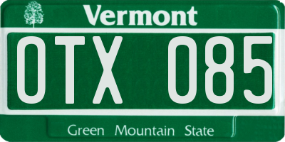 VT license plate OTX085