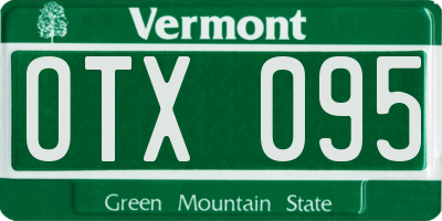 VT license plate OTX095