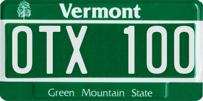 VT license plate OTX100