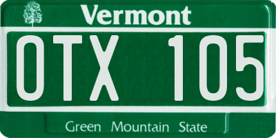 VT license plate OTX105