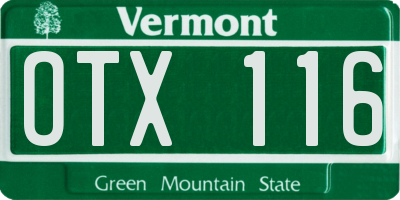 VT license plate OTX116