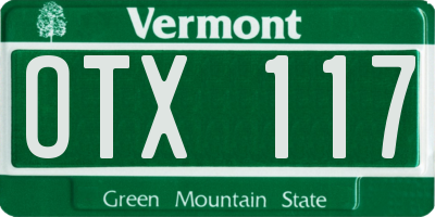 VT license plate OTX117