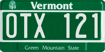 VT license plate OTX121