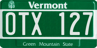 VT license plate OTX127