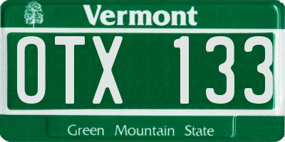 VT license plate OTX133