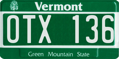VT license plate OTX136