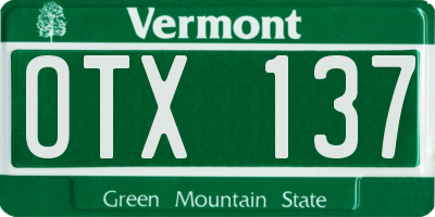 VT license plate OTX137