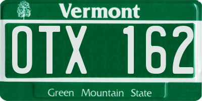 VT license plate OTX162