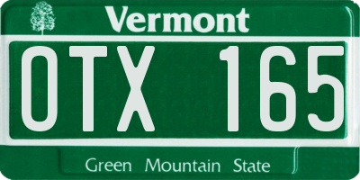 VT license plate OTX165