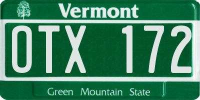 VT license plate OTX172