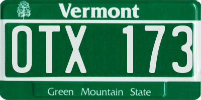 VT license plate OTX173