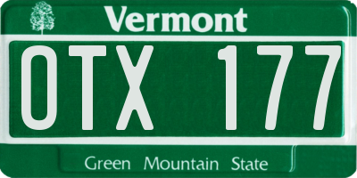 VT license plate OTX177