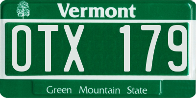 VT license plate OTX179