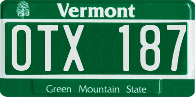 VT license plate OTX187