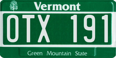 VT license plate OTX191