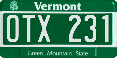 VT license plate OTX231