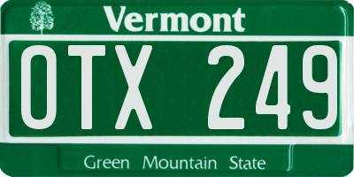 VT license plate OTX249