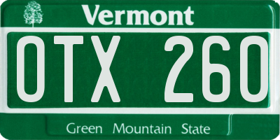 VT license plate OTX260