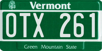 VT license plate OTX261