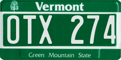 VT license plate OTX274
