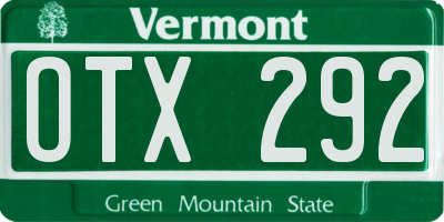 VT license plate OTX292