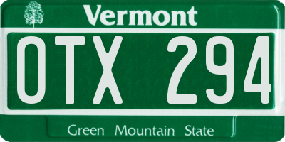 VT license plate OTX294