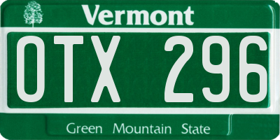 VT license plate OTX296