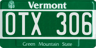 VT license plate OTX306