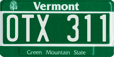 VT license plate OTX311