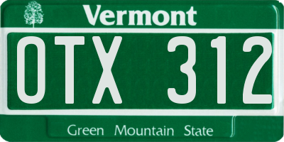 VT license plate OTX312