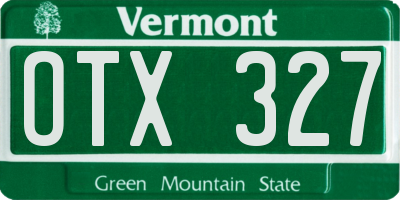 VT license plate OTX327