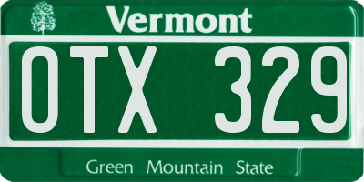 VT license plate OTX329