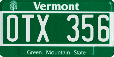 VT license plate OTX356