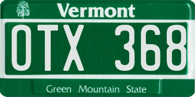 VT license plate OTX368
