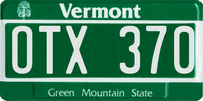 VT license plate OTX370