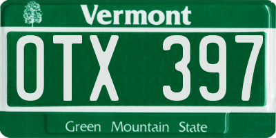 VT license plate OTX397
