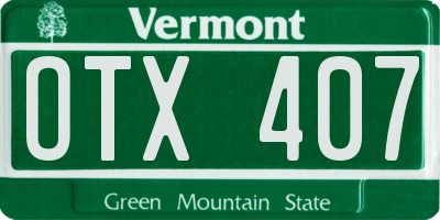VT license plate OTX407