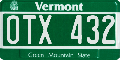 VT license plate OTX432