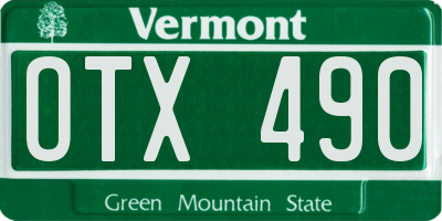 VT license plate OTX490