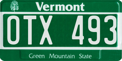 VT license plate OTX493