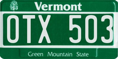 VT license plate OTX503