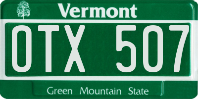 VT license plate OTX507