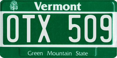 VT license plate OTX509