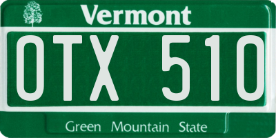 VT license plate OTX510