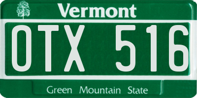 VT license plate OTX516